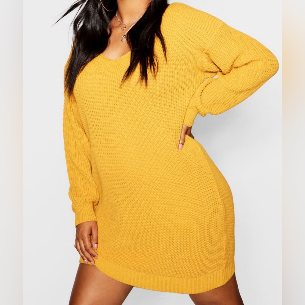 Mustard sweater dress - Picture 1 of 2